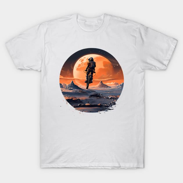 Biker on mars T-Shirt by The Dark Matter Art